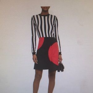 Two tone wrap effect wool blend felt mini skirt